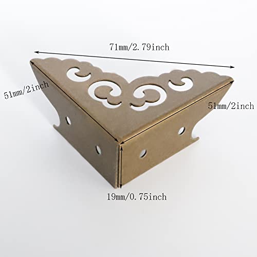 Image of Metal Corner Guard Zinc Alloy Box Corner Protector Decorative Edge Cover Safety Guard Cabinet Furniture Corner Metal Bumpers Pack of 4