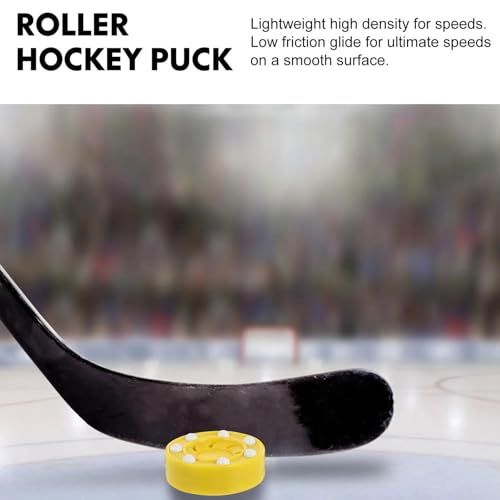 Tokaneit Street Hockey Puck,Roller Hockey,Professionelles Eishockey,Rollenhockey Puck im Freien,Hallenhockey,Trainingspucks,Inline Hockey,Hockey Puck mit Rollen,Kinderhockey,Rollhockey im Freien Gelb