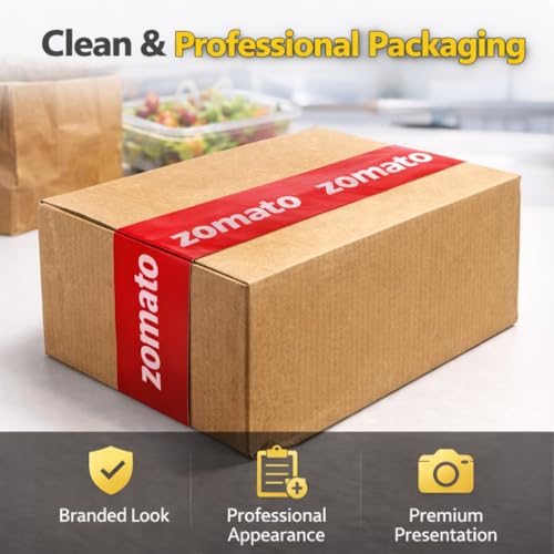 Image of Zomato Food Packing Tape (1 Inch X 65 Meter in | Pack of 12