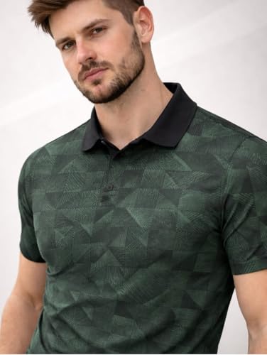 Image of Man Blue Printed Active Wear Sports T-Shirt