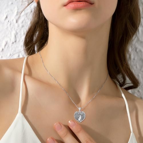 PROESS Animal Urn Necklace for Ashes 925 Sterling Silver Dog Rabbit Cat Hummingbird Butterfly Dragonfly Cremation Necklace Angle Heart Pendant Animal Ashes Keepsake Jewelry for Women Men4