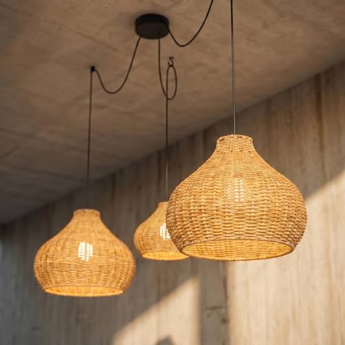 Luminaire extérieur Taniola à intensité variable suspension 3 lampes E27