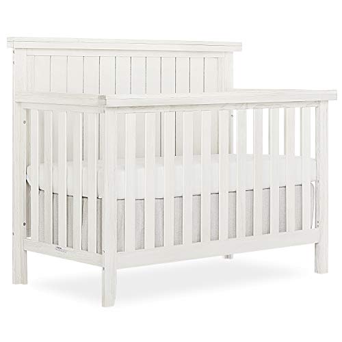 Sweetpea Baby Red Wood 4-In-1 Convertible Crib In Weathered White, Greenguard Gold Certified #TOP16