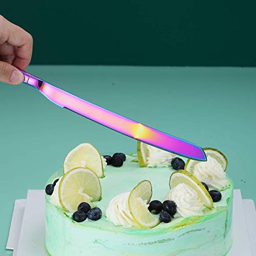Berglander Rainbow Cake Pie Pastry Servers, Colorful Cake Serving Set,Cake Knife And Server Set Perfect For Wedding, Birthday, Parties And Events #TOP6