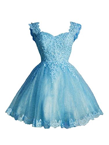 Image of Sweetheart Homecoming Dress Lace Appliques Prom Dress Beaded Lace Mini Dresses