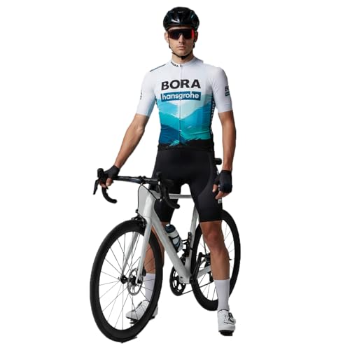 HOMTOL Herren Fahrradbekleidungs set Kurzarm Herrentrikot Radhose Radtrikots für Herren Schnelltrocknend Atmungsaktiv mit 3D Sitzpolster