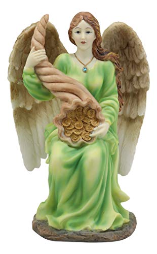 Ebros Colorful Sitting Roman Angel Of Abundance Prosperity Positive Energy Statue 7" Tall Abundia Angel De La Abundancia Prosperidad Collectible Figurine Talisman Charm Home Decor Or Housewarming Gift