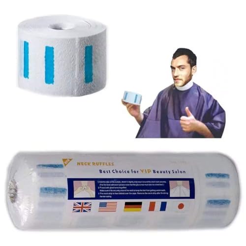 Image of Neck Paper Roll for Barber & Salon - 5 Rolls, 100 Sheets Each | Soft, Stretchable, Hygienic Disposable Neck Strips for Hair Cutting & Shaving | Barbershop & Beauty Supplies