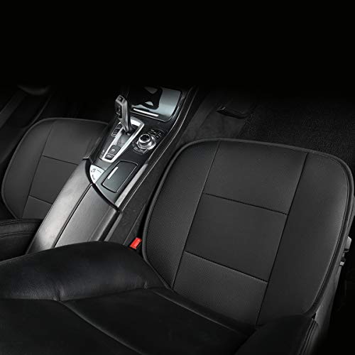 Funda asiento coche universale delantera de cuero negro protector y cómodo 3