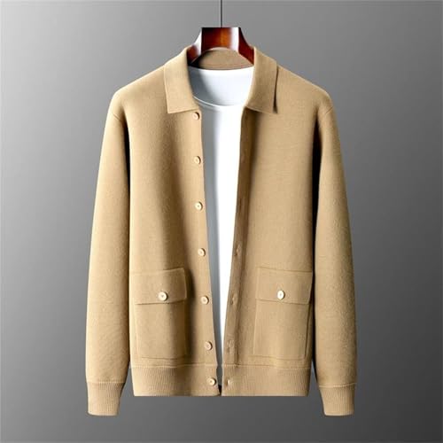 Men's Lapel Knit Cardigan Winter Thickened Cashmere Cardigan Sweater Casual Slim Fit Cardigans2