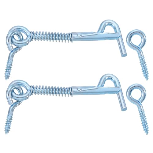 QUARKZMAN 2 Piezas Gancho y Cerrojo de Seguridad, Gancho y Cerrojo de Puerta de Hierro de 2.5