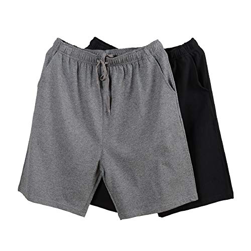 HomyComy 2-pack slaapshorts voor heren, gebreide pyjamabroek, korte
