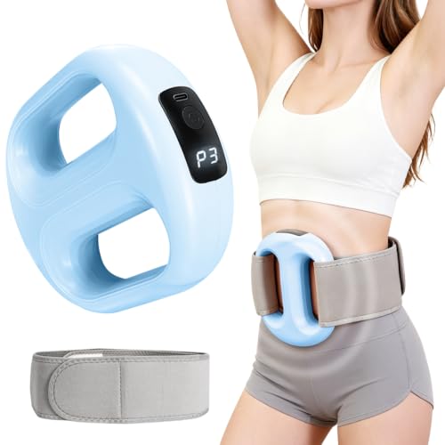 Placa vibratoria eléctrica, anillo multifuncional para fascia con correa ajustable, 2 modos y 8 intensidades, masajeador abdominal para grasa abdominal, atletas y todos los usuarios, ideal como regalo (azul) miniatura 1