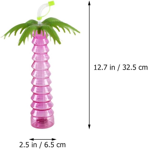 GANAZONO 10 Pcs Shaped Straw Cup funny tumbler with straw iced tea cup palm tree yard cups juicing bottles cup plastic juice cup travel margarita re-usable