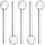5pcs Glass Pipe Oil Burner Male glass tubes, 13cm Borosilicate GLass Pipe, GlAss Straws with Ball-Shaped, Mini Portable Heat Resistant GlaSS Oil Burner, Clear Thick Oil Pipe for Travel and Relaxation