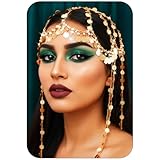 Fashband Diadema dorada con lentejuelas y borla para la cabeza, accesorio para el cabello para mujer