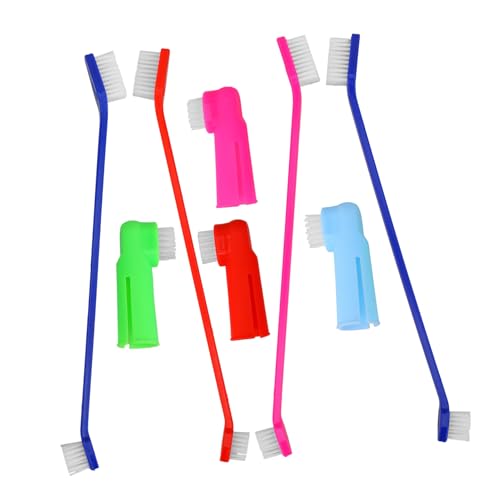 Sosoport 8-in-1ツール デュアルヘッド 犬用 ブラシ 猫用 ブラシ フィンガー コントロール用 優しいランダム