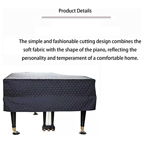 Capa de piano de cauda, capa protetora contra poeira de piano de cauda com padrão de diamante acolch
