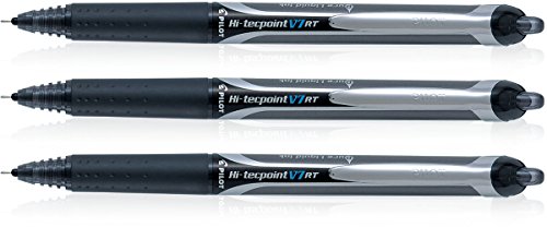 Pilot 019597 Hi-TecPoint V7 RT Pen (Black - Pack of 3)
