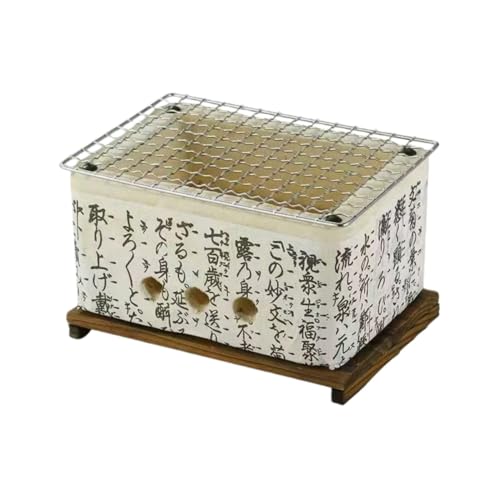 AOUTN長角七輪 大き目サイズの珪藻土丸型七輪 炭火焼きコンロ 珪藻土 七厘 卓上 しちりん シチリン バーベキ バーベキューコンロ 角 焼き肉 焼き鳥器(スクエアバーベキューグリル) (スクエアバーベキューグリル,大きい) (中型長方形オーブン(日本語