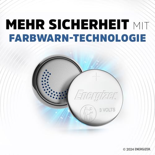Energizer Ultimate Lithium - CR 2032 Knopfzelle 3V Batterien (2 Stück) - Weltweit erster 3 in 1 Kinderschutz Neuer Farbwarn-Technologie - Air Tag, Autoschlüssel, Fitnesstracker, medizinische Geräte 4