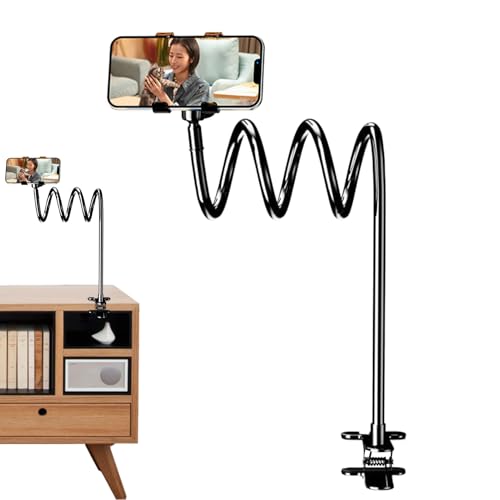Support de téléphone pour lit, support flexible à bras long – Support de téléphone pour tablette, enregistrement vidéo, tournage, bureau, mur, canapé,...