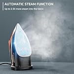 Rowenta Iron, Steam Force Pro Steam Iron for Clothes 1850 watts, 5 presets Smart Screen, Stainless Steel Soleplate, High-Efficiency Handheld Ironing, Black Copper, DW9580 - Image 3