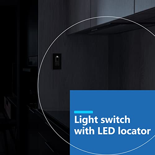 Lider Matte Finish Lighted Combination Decorator Switch And Tamper-Resistant Receptacle, Single Pole, Residential Grade, 15A 120V/125V, Ul Listed, Lcs1-1Ptr-Bk, Black #TOP4