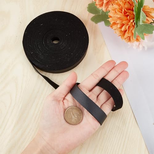 GORGECRAFT 15mm Wide Flat Leather Cord 5M Long Leather Strips 1.6mm Thick Black Lychee Grain Imitation Leather Strap Strings for DIY Crafts Pet Collars Belt Jewelry Handles Making Tooling Workshop - Image 3