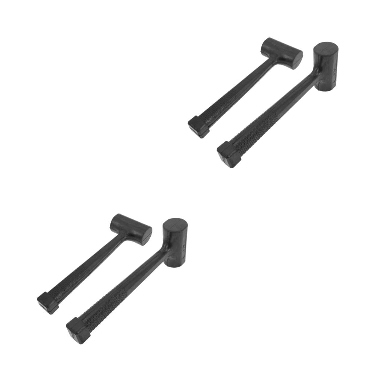 Mikikit 2sets Woodworking Mallets Non-slip Hammers Tile Hammers Elasticity Professional Construction 2pcs*2