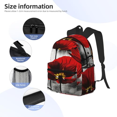 Sac à dos imperméable et décontracté à motif fleuri pour fac - 4