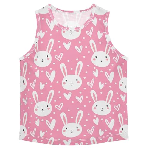 J JOYSAY Rabbit Heart Dot Boys Tank Top Sleeveless Muscle Shirts Quick Dry Kids T-Shirts 3-15T