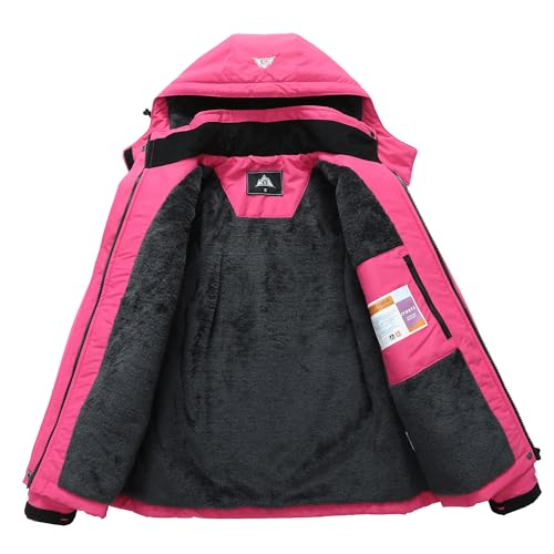 Image of MOERDENG Women's Ski Jacket Waterproof Winter Coat Hooded Snowboarding Jacket Warm Winter Jacket