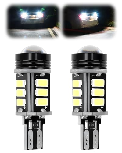 2PCS T15 W16W LED Bulbs 12 Smd Led Reverse Lights 12V Super Bright Halogen 921 912 955 Wedge for Car Backup Reverse Lights Parking Light 12V 24V 7000K Xenon White