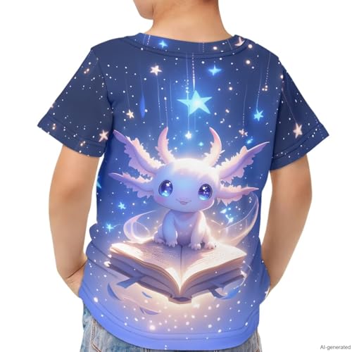 Image of WELLFLYHOM Kids Tshirts Girls Boys Short Sleeve Crewneck Tees Shirts Casual Sport Pullover Tops Size 3-16 Years