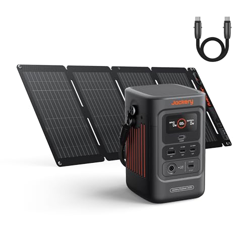 Jackery Explorer 240D Power Bank and 40W Solar Panel (80,000mAh), LiFePO4 Battery Portable Power Station, USB-C Cable Included,200W DC Output,1-Hour Fast Charging, Compact for Outdoor, Camping, Travel