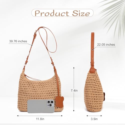 Bolso artesanal tejido a mano estilo hobo para mujer miniatura 4