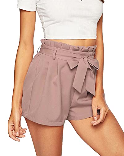 Image of ADDYVERO Solid Women Pink High Waist Shorts