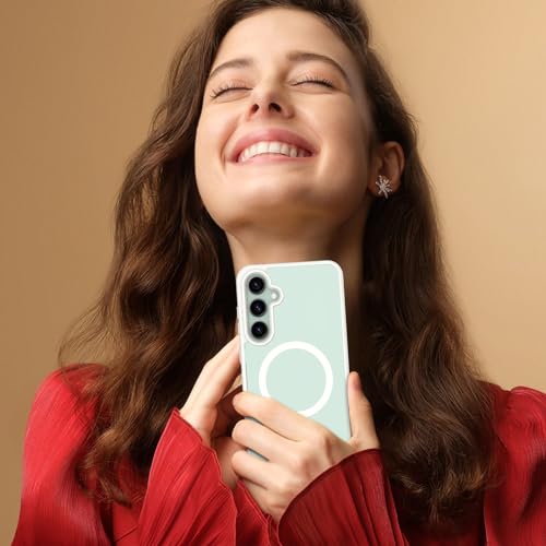 Image of OWKEY Design for Galaxy S23 FE Case 6.4'', Magnetic Galaxy S23 FE Case for Magsafe with Screen Protector [Military-Grade Protection] Shockproof Phone Cover Slim Protective Bumper for S23 FE 5G, White