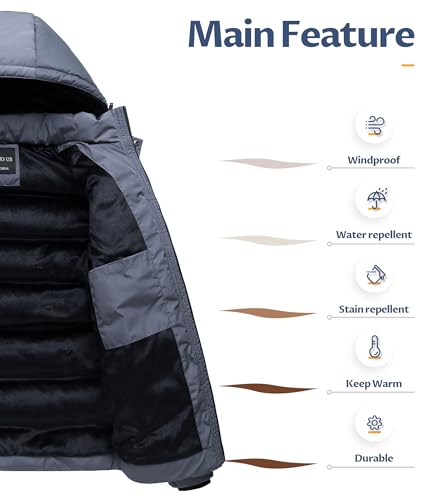 Image of Men's Puffer Jacket Waterproof Winter Parka jacket Warm Thicken Ski Coat