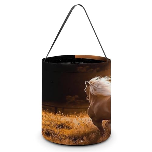 Running Horse Cute Easter Basket Bags Eggs Bucket Candy Tote Decorations Gifts Party Storage Bag