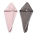 HUELE 2-PACK Quickly Dry Hair Hat Microfiber Solid Hair Turban Womens Girls Ladies Cap Bathing Tool Drying Towel Head Wrap Hat