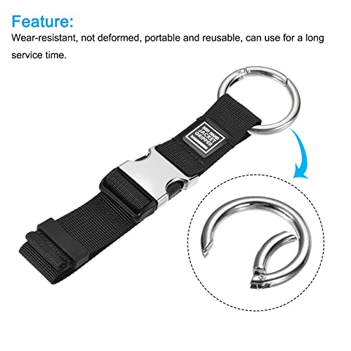 Image of MECCANIXITY Luggage Strap, Jacket Gripper Holder Suitcase Belt Carry Clip for Backpack Travel Accessory, Black