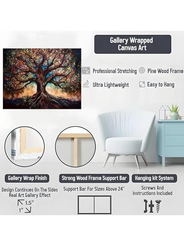 Toile arbre de vie 80 x 110 cm : la solution déco pour mur vide