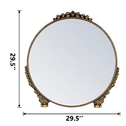 SHYFOY Round Mirrors for Wall Decor Antique Wall Mirror Baroque Vintage