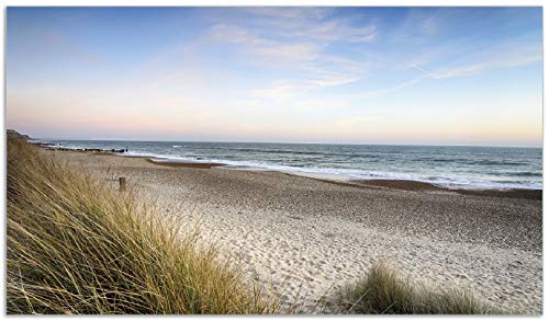Herdabdeckplatte/Spritzschutz aus Glas, 1-teilig, 90x52cm, für Ceran- und Induktionsherde, Strandspaziergang im Urlaub an der Ostsee