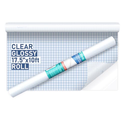 Olivo Clear Contact Paper Roll for Books Crafts 17.5 in x 10 ft Peel and Stick Adhesive Book Cover Plastic Protector
