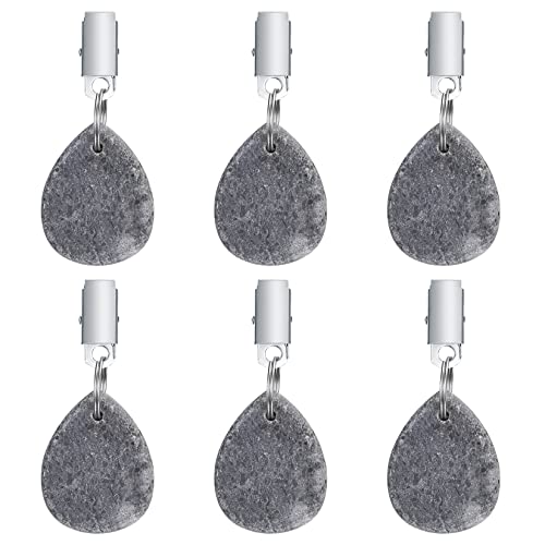 6 Pièces Poids de Nappe, Poids pour Nappe de Table Exterieur, Poids de Nappe en Pierre avec Pince en Marbre, Pendentif Nappe pour l'Extérieur, Camping, Pique-Nique, Fête, Jardin Cover
