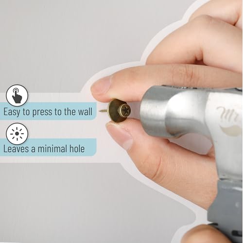 Image of Mr. Pen Double Headed Picture Hanging Nails | 25 Pack Bronze Push Pins and Tacks for Wall