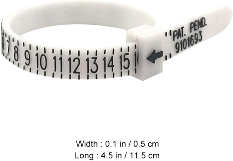 10pcs Ring Size Measure Gauge Jewelry Measure Tool for Finger Sizing